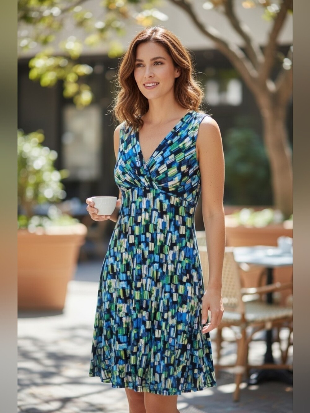 Jessica Howard Multi Colored High Waist Dress  4P